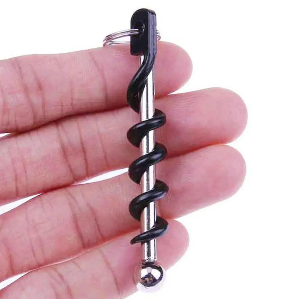 Red Wine Bottle Opener Outdoor Mini EDC Cork Screw Bottle Opener Keyring Tool - £6.61 GBP