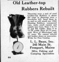1960 Print Ad L.L. Bean Old Leather Top Rubbers Rebuilt Freeport,ME - £6.85 GBP