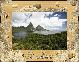 St. Lucia Laser Engraved Wood Picture Frame (8 x 10) - £42.35 GBP