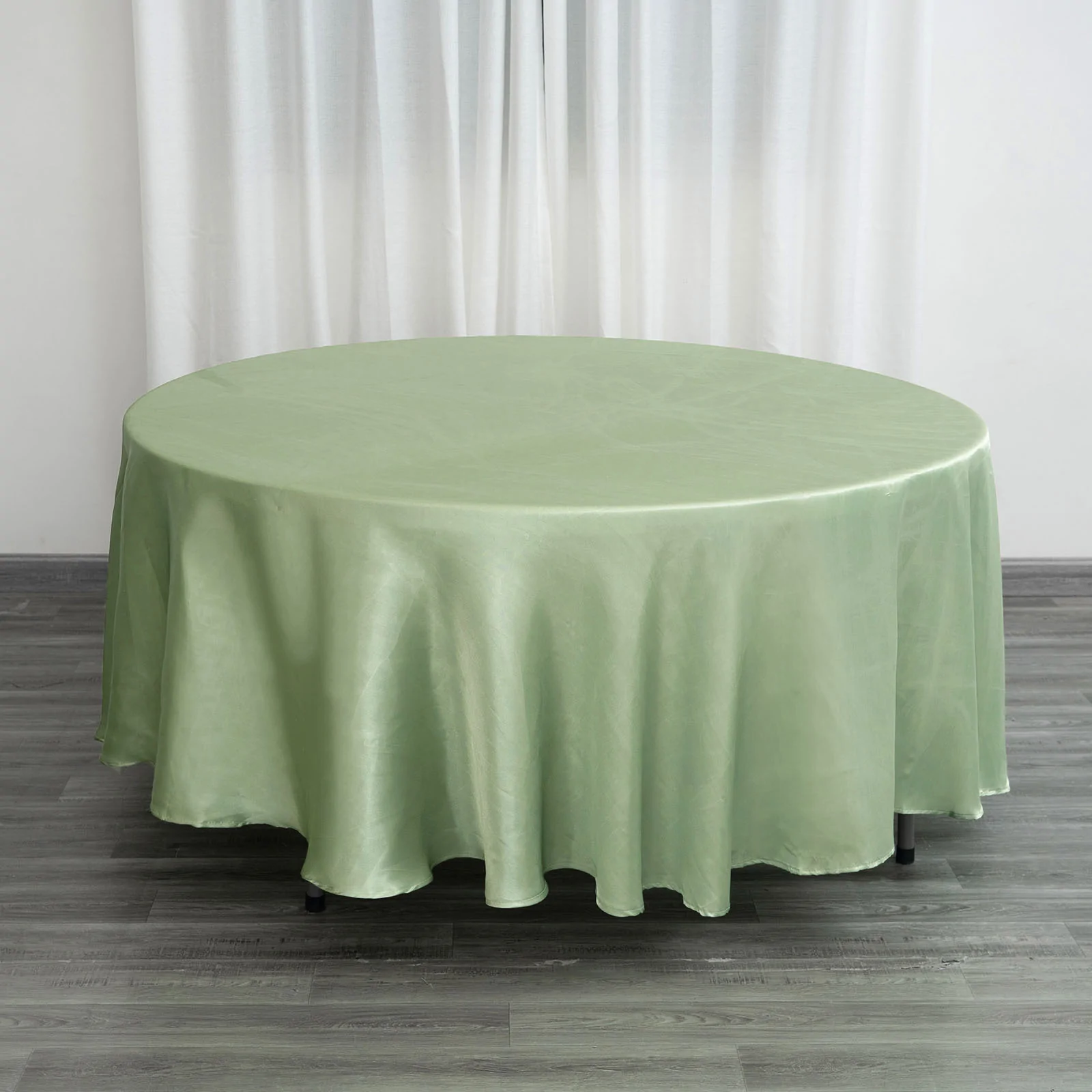 Sage Green - 108&quot; Round Satin Tablecloth For Wedding Party Banquet Events - £22.21 GBP