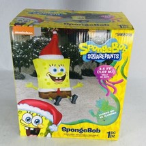 3.5 Ft Gemmy Spongebob Squarepants Christmas Hat Airblown Inflatable LED Light - $44.99