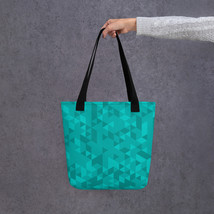 Abstract Aquamarine Polygonal Colorful Triangle Design Tote Bag - £17.54 GBP