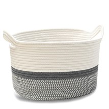 Square Cotton Rope Samll Baskets With Handles For Nursery, Toys, Househo... - $27.99