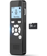 Digital Voice Activated Recorder With Playback - 72Gb Audio Recording De... - $44.97