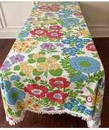 Vtg Wamsutta Flower Power No Iron Twin Spread Coverlet Mod 1970’s Fringe... - €166,72 EUR
