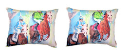 Pair Of Betsy Drake Starting Gate No Cord Pillows 16 X 20 - £70.23 GBP