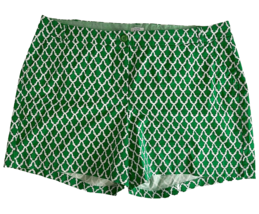 Crown &amp; Ivy Green, Blue and White Print Flat Front Shorts Size 24W - £18.56 GBP