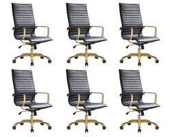 LeisureMod Harris High-Back Task Office Chair - Modern Leather Upholstery with G - $1,435.90