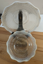 Set Of 2 Fenton Hobnail Moonstone Opalescent 7&quot;  &amp; 9&quot; Serving Candy Dish... - £53.18 GBP