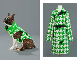 Christian Siriano GREENIES Houndstoothless Collection Trench Coats Dog +... - £99.75 GBP