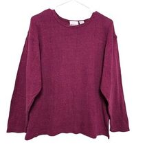 VTH 90s TR Bentley Raw Silk Cotton Knit Burgundy Maroon Sweater M Quiet ... - $24.99