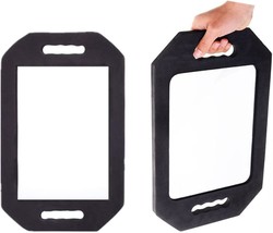 Mpowtech 2 Pack Unbreakable Hand Mirror With Double Handle Durable Hand, Black - £29.89 GBP