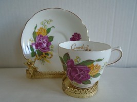 Vintage Regency Roses with Lily of the Valley Tea Cup &amp; Saucer+Good Luck inside - £11.98 GBP