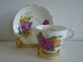 Vintage Regency Roses with Lily of the Valley Tea Cup &amp; Saucer+Good Luck inside - £11.26 GBP