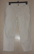 New Womens Chico&#39;s Platinum 5 Pocket Ivory Denim Crop / Capri Pant Size 2 (12) - £26.12 GBP