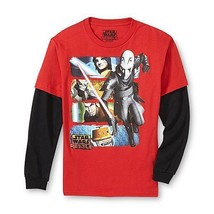Star wars Rebels Boys Red Long Sleeve Sizes Sm 8, Med 10-12 and Lg 14-16... - £11.21 GBP