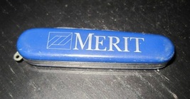Vintage Merit Cigarettes Brand Blue Swiss Army Knife Souvenir - £11.00 GBP