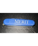 Vintage MERIT CIGARETTES Brand BLUE Swiss Army Knife Souvenir - $266.36 MXN