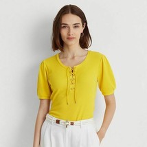 New Lauren Ralph Lauren Yellow Cotton Top Blouse Size 2 X Women - £61.38 GBP