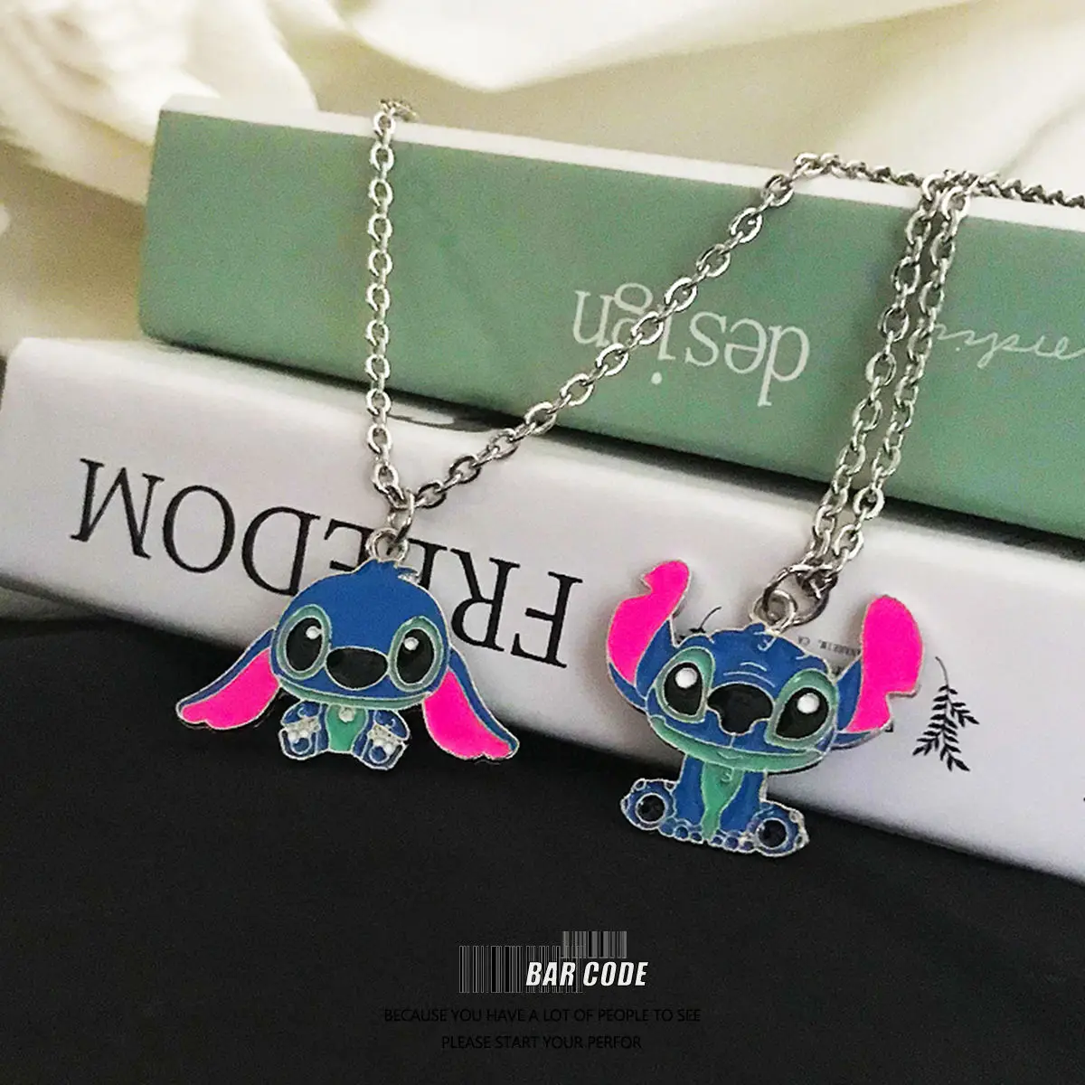Stitch Disney Necklace Kawaii Anime Lilo &amp; Stitch Necklace Accessories Stich - £6.10 GBP