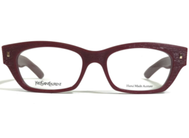 Yves Saint Laurent YSL6333 961 Eyeglasses Frames Burgundy Wood Grain 51-17-140 - £74.59 GBP