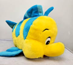 Disney Parks Flounder Plush 10&quot; Vintage 90s Little Mermaid Stuffed Animal EUC - £8.46 GBP