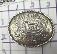 CHAMPION Justin Metal Belt Buckle Western Oval  3&quot;X2&quot; - £19.33 GBP