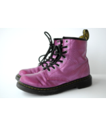 Dr Martens Kids Boots Metallic Reptile Emboss Croc Hot Pink 1460 J Size ... - £23.90 GBP