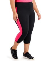 allbrand365 designer Womens Plus Size Colorblock Capri Leggings,Noir Fiery,1X - £27.12 GBP