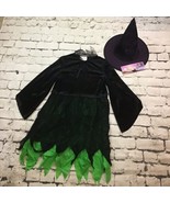 Girls One Size Fits All (Upto 12) Witch Costume Dress And Hat Halloween ... - $11.88