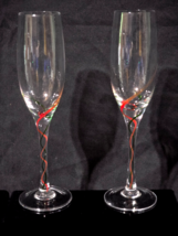 LENOX 9.75&quot; Champagne Flute HOLIDAY RIBBON - Discontinued - Matched Pair... - $461.76 MXN