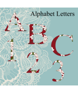 ABC and 123 Flower 9a-Digital ClipArt-Gift Tag-Tshirt--Scrapbook-Gift Card - $37.50 MXN