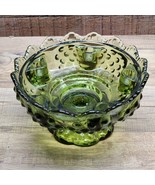 Fenton Dark Green Colonial Hobnail Heavy Candle Holder Dish 6½&quot; x 3¾” Ex... - $22.74