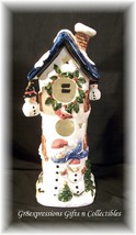 Christmas Cozy Lites 3 Story Snowman Ceramic Cottage - £12.03 GBP