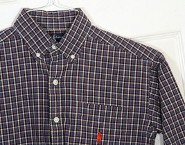 RALPH LAUREN PLAID RED NAVY IVORY BOYS BUTTON SHIRT RED PONY - £7.45 GBP
