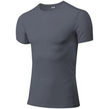2021 Summer Quick Dry Compression Running Shirt Men Short Sleeve wear T-Shirts H - £88.93 GBP