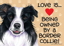 Love Is Being Owned By A Border Collie Cute Heart 5x7 Magnet Or Office D... - $5.89