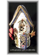 SHABBY COTTAGE HP CERAMIC &quot;CHRISTMAS CANDLE HOUSE&quot;~LG - £13.45 GBP