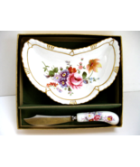 Vtg Royal Crown English bone china Derby Posies butter/cheese dish with ... - $17.98