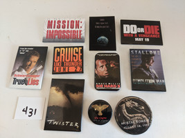 Lot of 10 Promo Movie Pinback Buttons - True Lies, The Crow, Die Hard  +... - $10.85