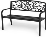 Metal Bench Patio Benches For Outdoors, Iron Frame Antique Finish Park B... - $246.99