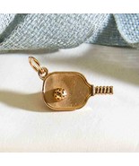 Bronze Pickleball Paddle and Ball Charm 22x9mm - $211.70 MXN