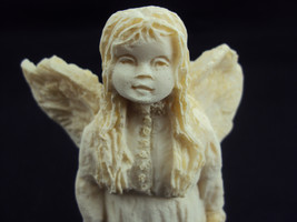 Angel Sculpture, Girl Angel In Long Dress Carrying Teddy Bear, Free Shipping! - £11.71 GBP