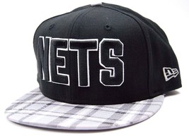Brooklyn Nets New Era 9FIFTY Plaid Visor NBA Basketball Snapback Cap Hat - £17.90 GBP