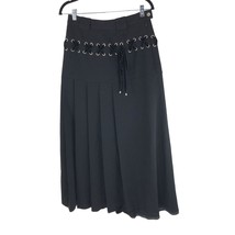 Marc by Marc Jacobs Skirt Maxi Grommet Laced Pleated Gothic Black 6 - £77.09 GBP