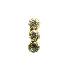 3 Piedra Circonita Blanca con Tachuelas Piercing Nariz Tacha Pin Sólido Real 14k - £14.81 GBP