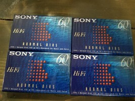 SONY HiFi 60 Minute Blank Normal Bias Cassette Tape-Set of 4 New Factory... - $8.63
