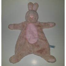 Douglas Baby Bunny Rabbit Lovey Plush 19&quot; Baby Toy Soft Fleece Flat Tan Pink - £10.72 GBP