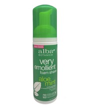 Alba Botanica Very Emollient Foam Shave ALOE MINT Cool Conditioning 5oz - £43.57 GBP