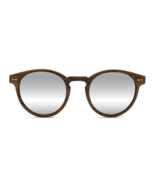 Round Wood Sunglasses w Polarized Lenses -Brown Walnut Wood w Silver Mir... - $65.00